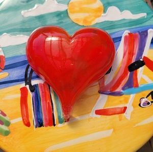 Handmade resin heart with alcohol inks